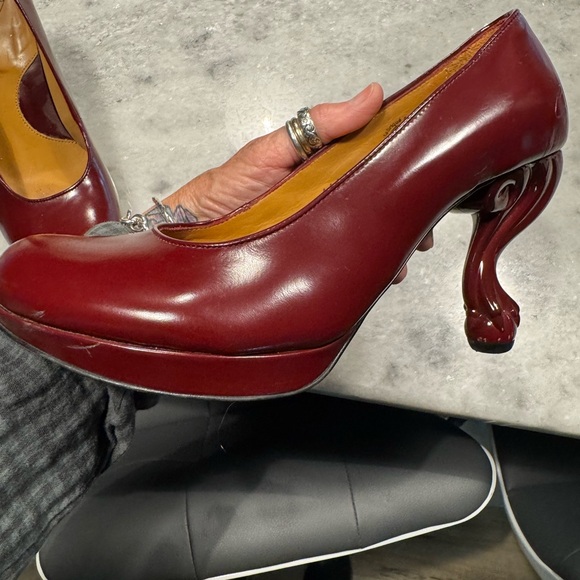 John Fluevog Women's Deep Red Heels - Picture 6 of 8